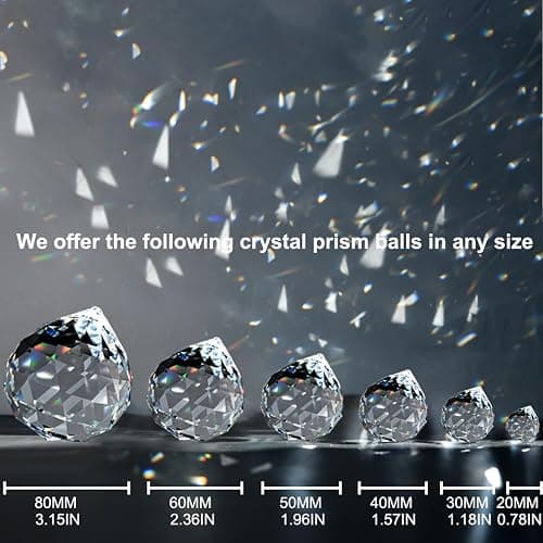 MerryNine 6 Pcs 30mm Clear Crystal Ball Prism Sun Shine Catcher Rainbow Pendants Maker, Hanging Crystals Prisms for Windows, for Feng Shui, for Gift (1.18"/30mm 6Pack) thumbnail 3