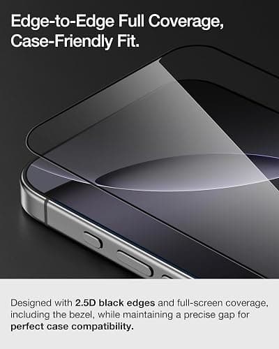 Upcommon UARMOR Screen Protector for iPhone 17 Pro Max, HD Clear, 9H Tempered Glass with Easy Installation Kit, Full Edge Coverage Fit [2Pack] thumbnail 4