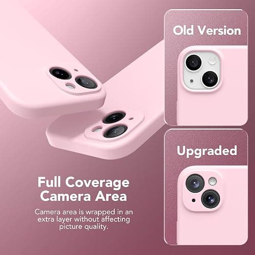 SuydanBox Magnetic for iPhone 14 Case, Compatible with MagSafe, [Full Camera Protection][Screen Protector] Silicone Shockproof Protective Phone Case for iPhone 14 6.1 inch, Chalk Pink thumbnail 4