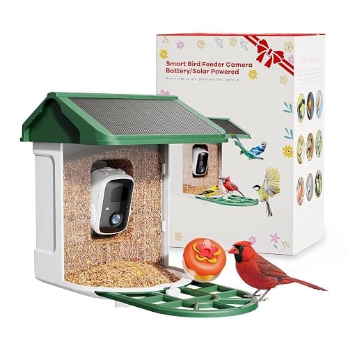 HARYMOR Bird Feeder with Camera-2K Live Video, Solar-Powered, Smart AI Identify Birds, 2L Food Capacity, Arrived Alerts, Bird Videos Storage, Mini Hummingbird Feeder for Watching Birds Outdoor - Image 1