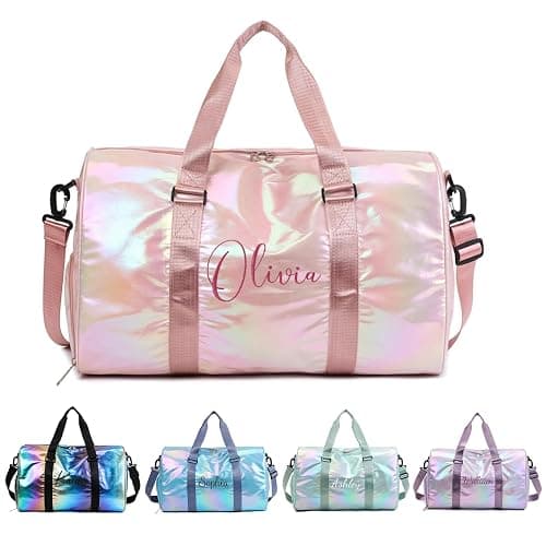 Custom Ballet Dance Bag for Girls, Personalised Sport Gym Bag | Embroidery Name with Wet Dry Pockets & Shoe Compartment, Travel Duffel Weekender Overnight for Women Bridesmaid Birthday Gift - Image 1