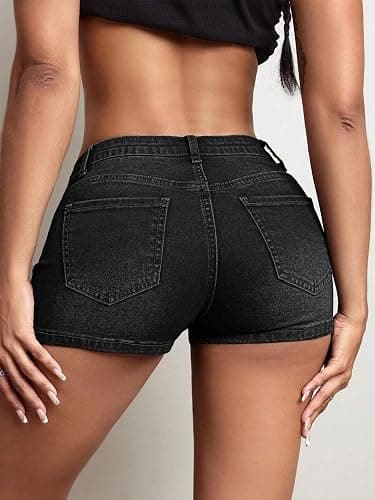 low rise jean shorts thumbnail 2