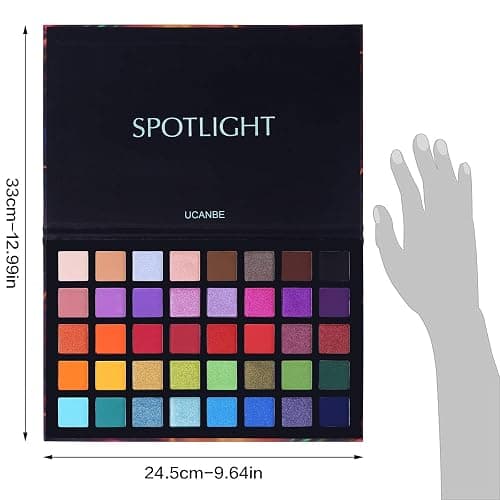 UCANBE Spotlight Eyeshadow Palette Professional 40 Color Eye Shadow Matte Shimmer Makeup Pallet Highly Pigmented Colorful Powder Long Lasting Waterproof Eye Shadow thumbnail 5