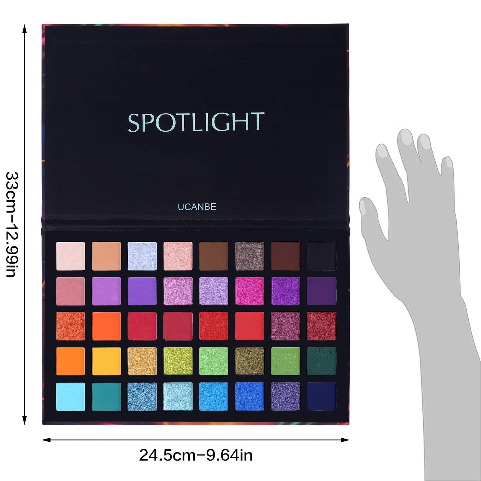 UCANBE Eyeshadow, 40 Colours, Waterproof, Eye Makeup Palette, Durable, Matt, Highly Pigmented thumbnail 5