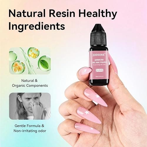 JODSONE 32 Colors Airbrush Gel Nail Polish Kit No-Dilution Airbrush Gel | for Gradient French Effect Nails ,Fine Mist Nail—Ideal for Home or Salon Use, Nail Art Design Salon Kit thumbnail 5
