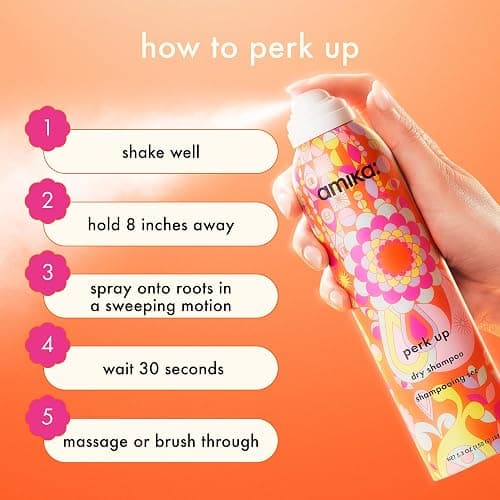 amika perk up talc-free dry shampoo | refreshes roots with a voluminous ‘oomph’ between washes, no white residue, absorbs oil + reduces odor, for all hair types thumbnail 8