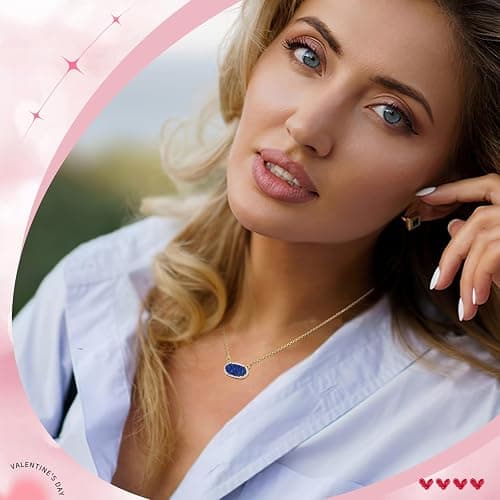 ZLOKBMIN Women's Gold Necklace With Natural Druzy Pendant And Adjustable 14K Gold-Plated Chain Elegant Jewelry for Women thumbnail 4