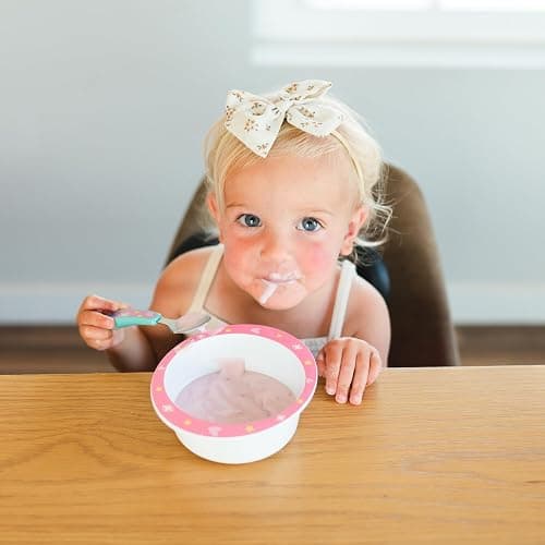 The First Years Peppa Pig Toddler Dinnerware Set - Includes Plate, Divided Bowl, and Utensils - Dishwasher Safe Feeding Supplies Made without BPA - 4 Count thumbnail 7