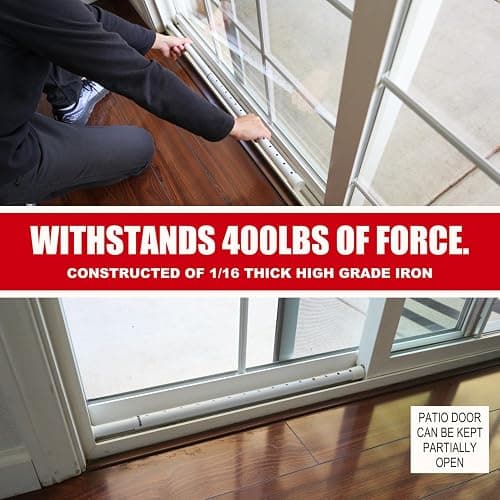 SECURITYMAN Door Security Bar & Sliding Patio Bar - Constructed of High Grade Iron - Great for Apartment Security, Hotel Safety, or Home Protection Door Stoppers thumbnail 7