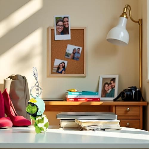 Dwuww Green Plush Turtle Keychain, Funny Pendant Plush Doll Portable for Wallet Tote Bag Belt Phone, Car Keychains and Charms thumbnail 6
