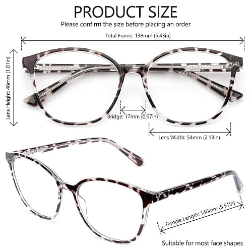 JFXQDR Women's Blue Light Blocking Glasses, TR90 Frame Computer Gaming Glasses Anti Eyestrain & UV Glare RF6208 thumbnail 4