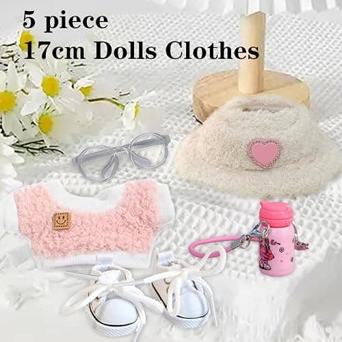 Clothes for LABUBU Doll (NO Doll), 5-Piece Pink Outfits for Labubu, Exquisite Accessories for Labubu, Cute Clothes for Labubu Dress up Unique Style (5pc-Pink) thumbnail 3