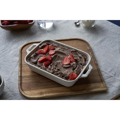 STAUB Ceramic Rectangular Baking Dish Set, 2 pc, Rustic Ivory thumbnail 3