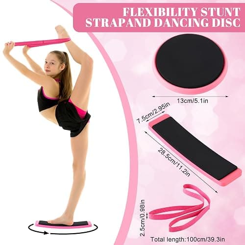 Seenelling 7pcs Stunt Cheer Flyer Training Set, PU Non-slip Flyer Stand, Lightweight Cheerleading Equipment, Stretch Strap, Rotating Board, Ankle Strap, Core Strength Balance Training thumbnail 5