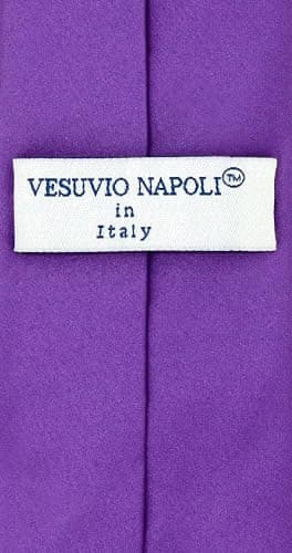 Vesuvio Napoli PreTied Men's Necktie Solid Color Mens Adjustable Zipper Neck Tie thumbnail 2