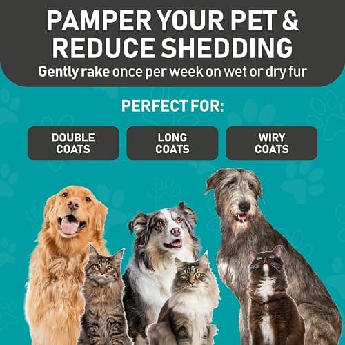 Maxpower Planet Original Pet Grooming Rake - Double-Sided Deshedding Dematting Tool, Undercoat Rake for Dogs & Cats, Extra-Wide Dog Grooming Brush & Deshedder Comb for Long Hair, Reduces Shedding 95% thumbnail 6