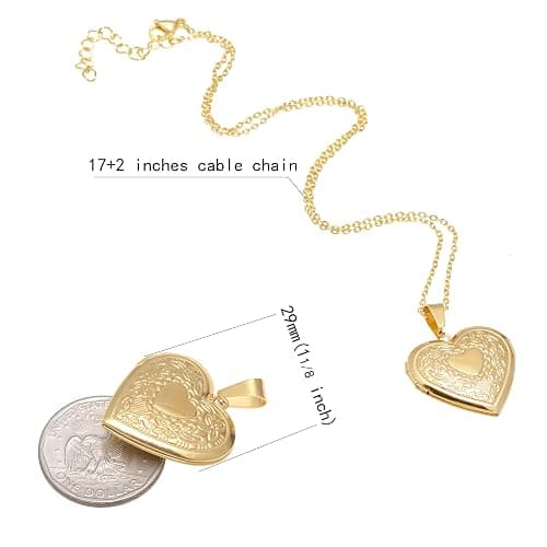 Paialco Stainless Steel Heart Shaped Locket Pendant Necklace for Women thumbnail 5