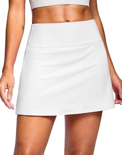 SANTINY 14" Skorts for Women with 2 Pockets High Waisted A Line Casual Pickleball Golf Skort Athletic Tennis Skirt - Image 1