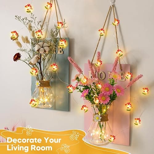Coquimbo Mushroom Lights Room Cottagecore Decor: Gifts for Teen Girls Boys Kids, 10FT 30LED Fairy Lights Battery Operated Cute Mushroom Lamp Decorations for Birthday Christmas Party Wedding Home thumbnail 4