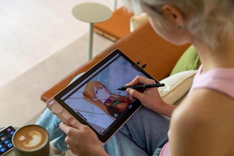 HUION Kamvas 13 (Gen 3) Drawing Tablet with Screen, Dual Dial, 13.3", Pink | Full Lamination, Canvas Glass 2.0, 99% sRGB, PenTech 4.0 16384 Levels, Works with PC, Mac and Android, With Stand thumbnail 2