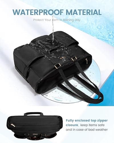 LOVEVOOK Laptop Tote Bag for Women Work, Teacher Tote Bag Nurse Bag With Large Cup Holder, Utility Professional Computer Bag For Work/Travel/College/Daily, Large Purse Handbag With Multi Pockets thumbnail 4
