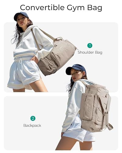 BAGSMART 4-IN-1 Gym Bag for Women Men, TSA Duffle Bag for Travel | With Shoe Compartment & Wet Pocket, 22L/30L/38L Tactical Backpack with 40oz Water Bottle Holder, Lightweight, Water-resistant thumbnail 2