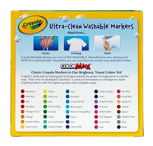 Crayola Ultra Clean Washable Markers (40ct), Colored Markers for Kids, Coloring Book Marker Set, Stocking Stuffers for Kids, Christmas & Holiday Gifts, Ages 3+ thumbnail 6