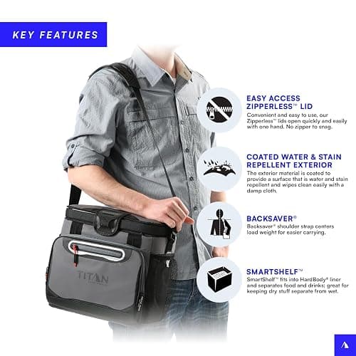 Titan Deep Freeze Cooler Zipperless Hardbody Cooler - Deep Freeze Insulation, HardBody Liner, and SmartShelf thumbnail 3