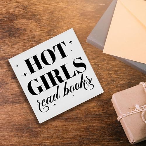 Book Lover Nerd Bookworm Reader Bookish Wooden Box Sign Decor for Home Room Office Bookshelf Desk Decorations, Reader Book Nerd Lover Bookworm Bookish Gifts for Librarian Women, Hot Girls thumbnail 5