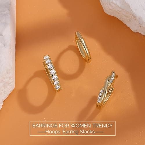 JUNVirtuous 925 Sterling Silver Hoop Earrings for Women Hypoallergenic Silver Small Huggie Hoop Earrings for Women Stack Sets for Multiple Piercing Trendy Jewelry aretes de plata 925 para mujer thumbnail 8