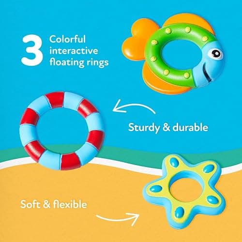 Nuby Floating Octopus with 3 Hoopla Rings - Baby & Toddler Bath Toy - No Hole Design Keeps Moisture Out - Fine Motor Skills - 18+ Months - Great Baby Pool Toys thumbnail 7