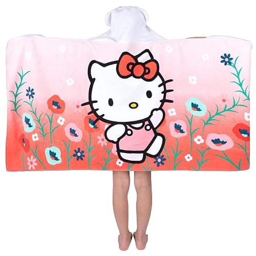 Hello Kitty Bath/Pool/Beach Soft Cotton Terry Hooded Towel Wrap, 24 in x 50 in, By Franco Kids thumbnail 4