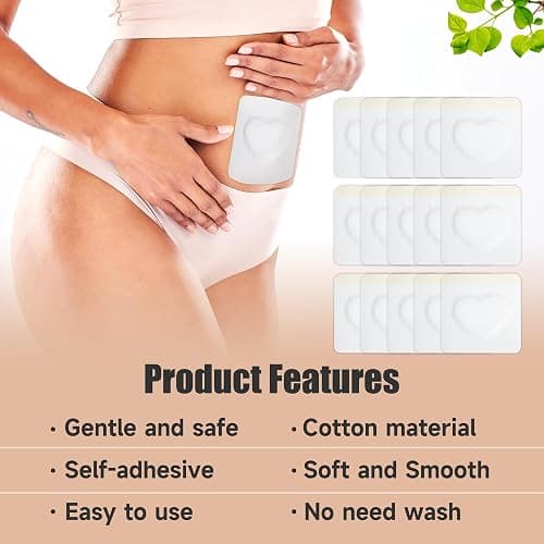 30Pcs Disposable Castor Oil Pack Wrap Patches Belly Button, Highly Absorbent Self-Adhesive Organic Cotton Castor Oil Packs Wrap, Easy to Use, Anti-Seepage(Oil Not Included) thumbnail 5