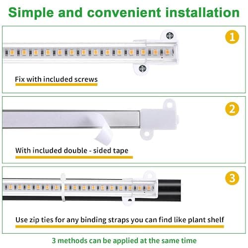 8.6'' Mini LED Grow Light Strips, Full Spectrum 3000K, 52 LED Plant Light with 3/9/12H Timer, 10 Dimmable Levels for Seedling, Succulent and Plant Shelf, 2 Head thumbnail 5