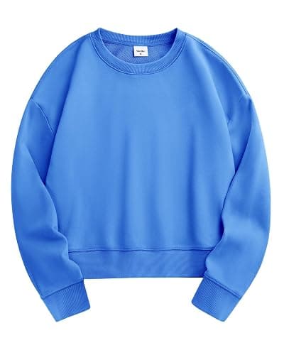 Stelle Cropped Sweatshirts for Women Cotton Long Sleeve Crop Tops Crewneck Pullover Oversized Sweater - Image 1