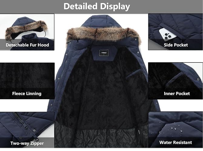 TYBBNY Women's Winter Coat Long Puffer Jacket - Waterproof Warm Thickened Snow Coat for Women thumbnail 3