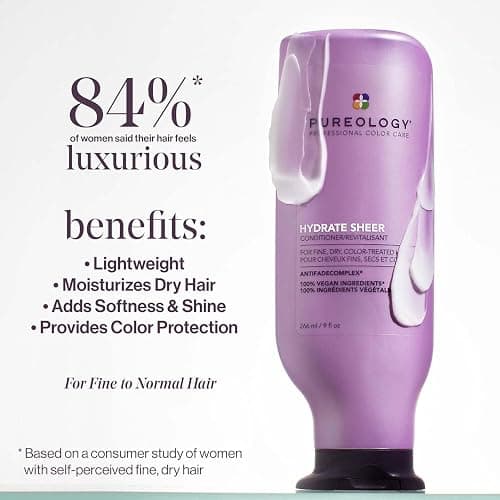 Pureology Hydrate Sheer Conditioner - Lightweight Hydrating Conditioner For Fine or Dry Color-Treated Hair, Silicone-Free & Vegan thumbnail 2