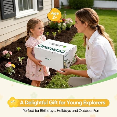 Grenebo Kids Gardening Set with Wheelbarrow, 11-Piece Outdoor Yard, Beach, STEM Garden Play Kit with Child-Sized Tools, Durable, Safe & Fun Gift Toy for Ages 2+ Kids Toddlers Boys Girls (Pink) thumbnail 7