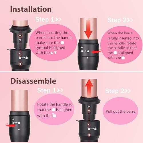 Fer à Boucler Boucleur a Cheveux Céramique Fer à Friser 3 en 1 avec LCD Écran pour créer de grosses vagues, Multifonction Interchangeable 9-32mm boucleur a cheveux avec Gant thumbnail 4