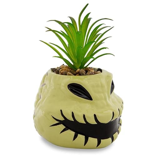 Disney The Nightmare Before Christmas Oogie Boogie 4-Inch Ceramic Mini Planter With Artificial Succulent thumbnail 4