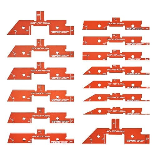 VEVOR Router Table Setup Bars, 14 pcs, Precision Aluminum Setup Blocks Height Gauge Set, with Laser Engraved Size Markings Storage Case, Measuring Depth Height Angle, for Router Table Saw Accessories thumbnail 9