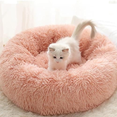 Nisrada Cat Beds for Indoor Cats,20 Inch Dog Bed for Small Melium Large Dogs, Washable-Round Pet Bed for Puppy and Kitten with Slip-Resistant Bottom - Image 1
