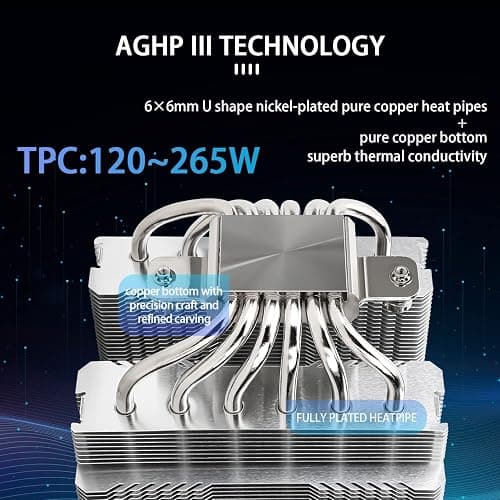 Thermalright Peerless Assassin 120 SE CPU Cooler, 6 Heat Pipes AGHP Technology, Dual 120mm PWM Fans, 1550RPM Speed, for AMD:AM4 AM5/Intel LGA 1700/1150/1151/1200/1851,PC Cooler thumbnail 2