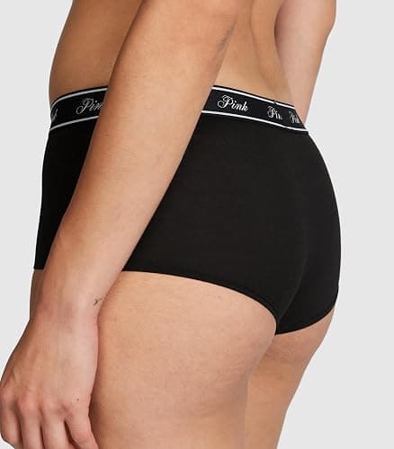 Victoria's Secret PINK Women's Cotton Logo Boyshort Underwear, Full Coverage Panties for Women, Multi Pack (XS-XXL) thumbnail 4