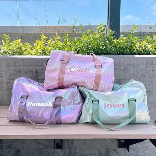 Custom Ballet Dance Bag for Girls, Personalised Sport Gym Bag | Embroidery Name with Wet Dry Pockets & Shoe Compartment, Travel Duffel Weekender Overnight for Women Bridesmaid Birthday Gift thumbnail 3
