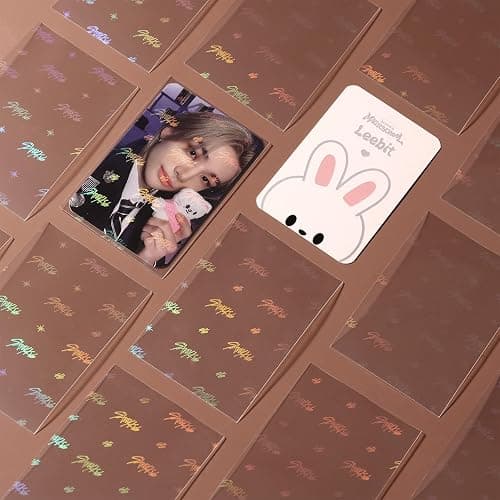 Skz's Photocards Sleeves Stray Photo Cards Albums Holographic Clear Protector for Stay Fans Gifts,100 Sleeves per Pack (58x89mm) thumbnail 5