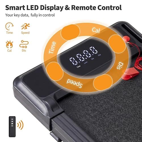 Aidoly Compact Walking Pad Under Desk Treadmill, Portable Electric Walking Treadmill with Remote Control & LED Display for Home Office, Quiet Fitness Machine thumbnail 5