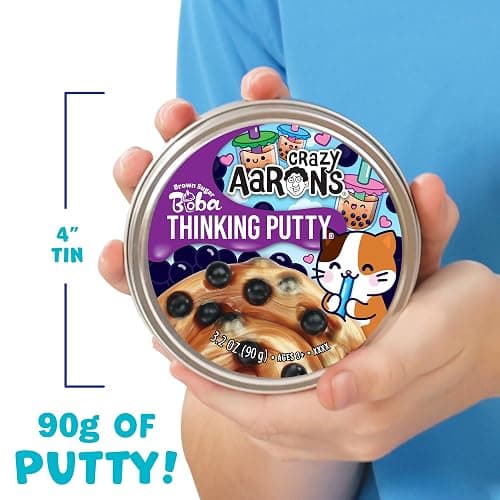 Crazy Aaron's Thinking Putty® - Brown Sugar Boba - Sensory Putty for Kids and Grown ups in a 4" Tin - Creative and Endless Fun, Stress Relief Therapy Toys, Never Dries Out - Made in USA thumbnail 2