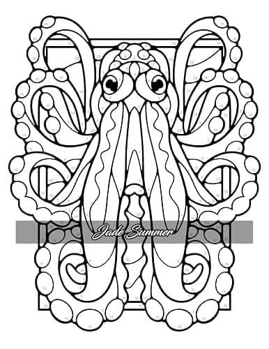 Color by Number Animals: Adult Coloring Book with Cats, Dogs, Birds, Butterflies, Horses, Sloths, and Many More for Stress Relief and Relaxation thumbnail 23