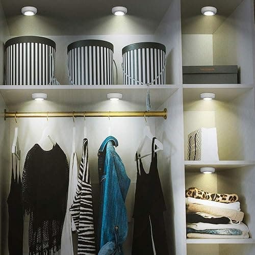 Tap Light 6 Pack Portable LED Puck Touch Night Lights - Battery Operated Under Cabinet Lighting for Kitchen, Closet, Classroom, Indoor & Outdoor thumbnail 7